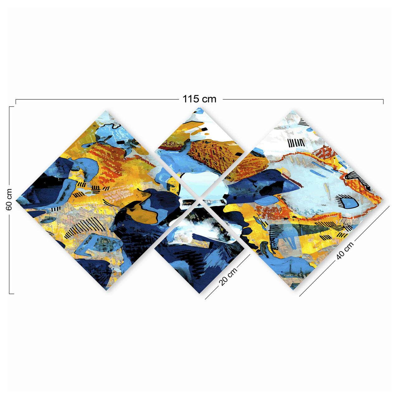 Set 4 tablouri decorative, 4MDF91311017, MDF, Imprimat UV, Multicolor