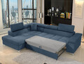 Coltar extensibil stanga 4 locuri ELTAP, LT-40RAQ, Eridano, 275x202x88 cm, lemn/poliester, albastru inchis