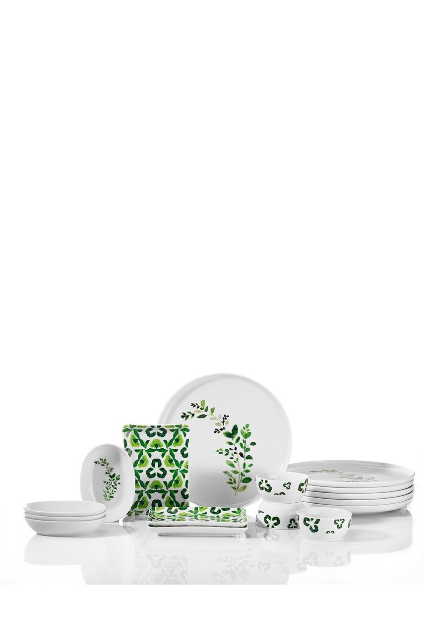 Set de mic dejun (16 Pieces), L'essentiel Maison, 710KTP9802, Bol Joker: 10 cm (3 bucăți), Alb/Verde - view 2