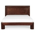 Pat 160x200 cu somiera, Luvru, L.208 l.190 H.120, pal/mdf/furnir de fag, maro