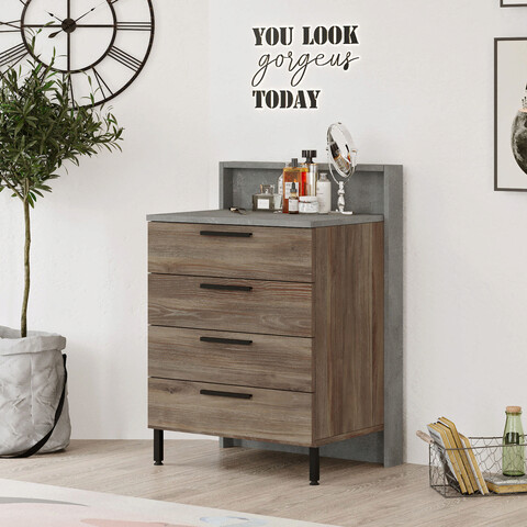Dulap, locelso, hm6, 63.6x90x47.3 cm, maro / gri