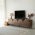 Comoda TV, Neostill, Mesta, 180x50x35 cm, Cadru: PAL MELAMINAT 100%., Maro