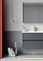 Dulap de baie cu oglindă, Hanah Home, Arno 80, Gri/Antracit