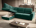 Coltar extensibil stanga 3 locuri ELTAP, LT-35LU, Siber, 270x186x93 cm, lemn/poliester, verde inchis