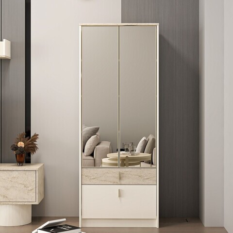 Dulap multifunctional, Hanah Home, Valento, 70x180x40 cm, Piatră Lunii / Travertin