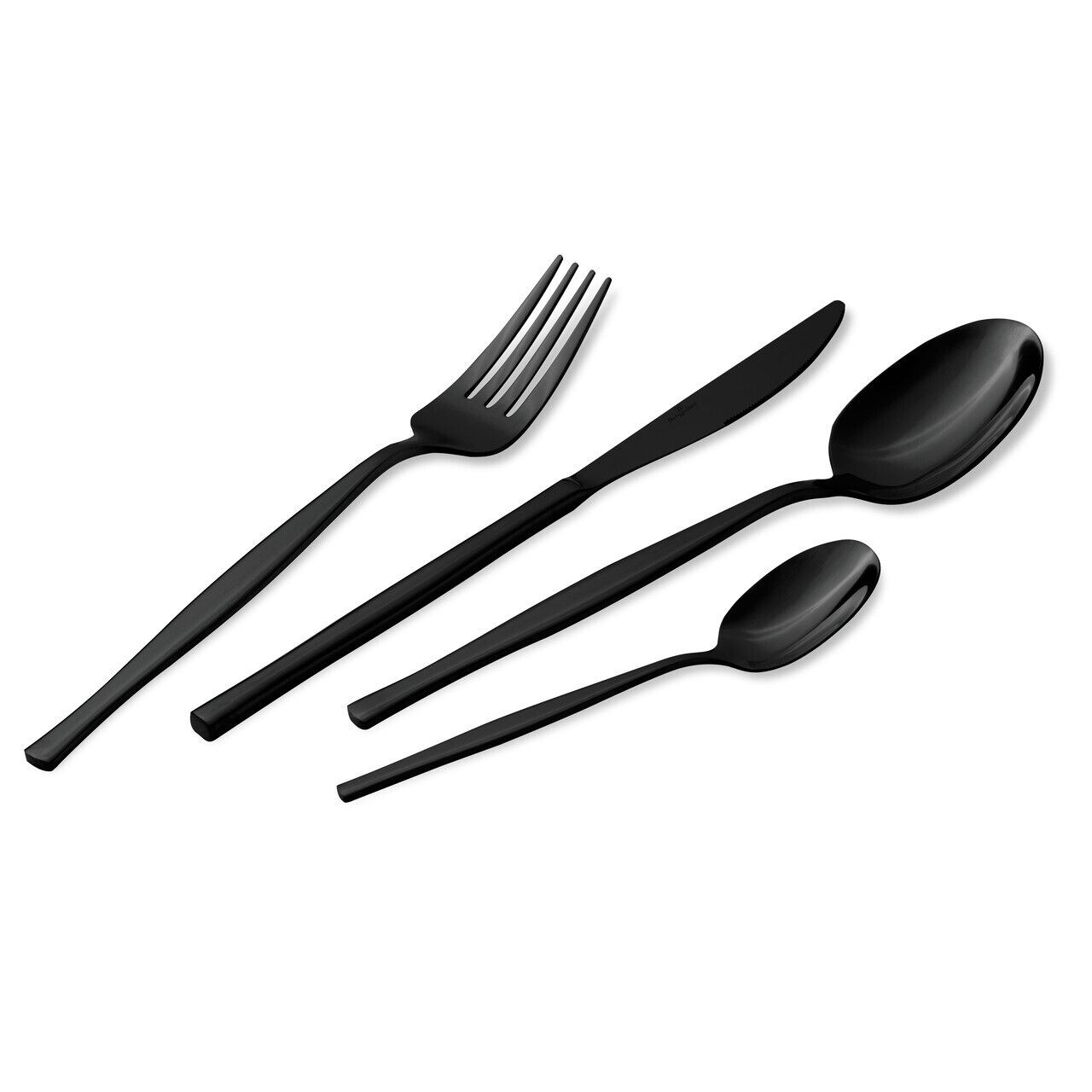 Set tacamuri 24 piese Berlinger Haus, Matte Black, model patrat, inox, negru - view 10