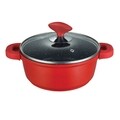 Set de gatit 5 piese Muhler, MR-5048S, aluminiu turnat/invelis din marmura, rosu