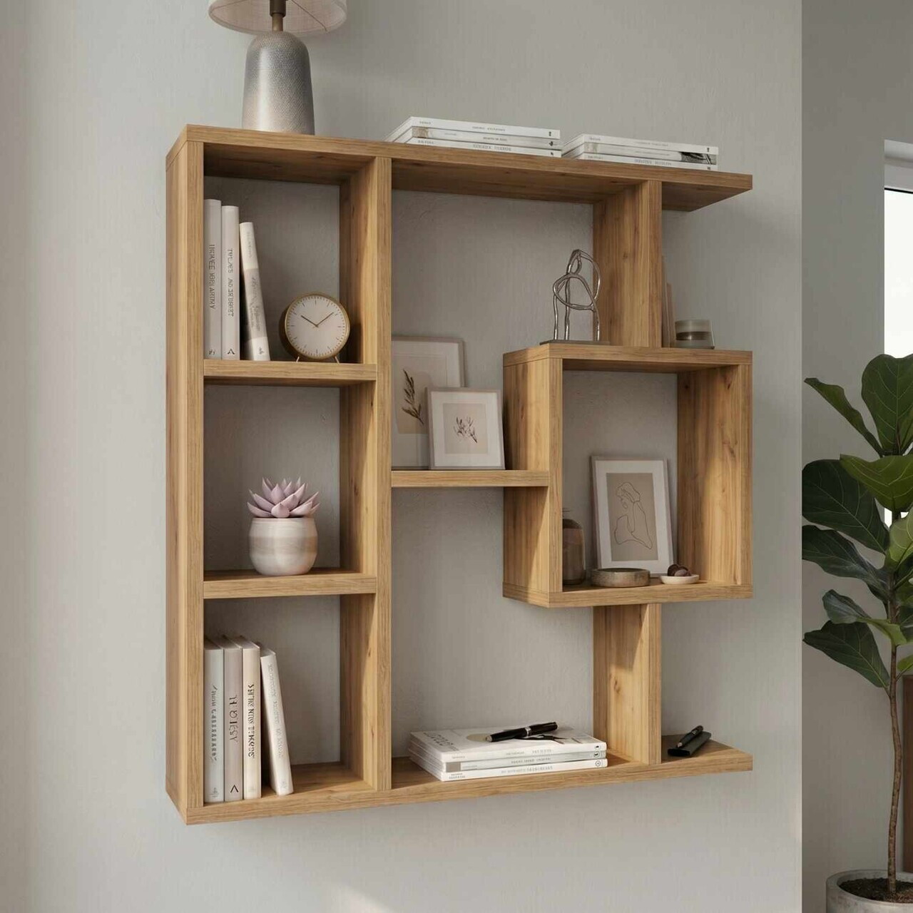 Corp biblioteca, Hanah Home, Yegane, 70.9x74.5x19.7 cm, Maro