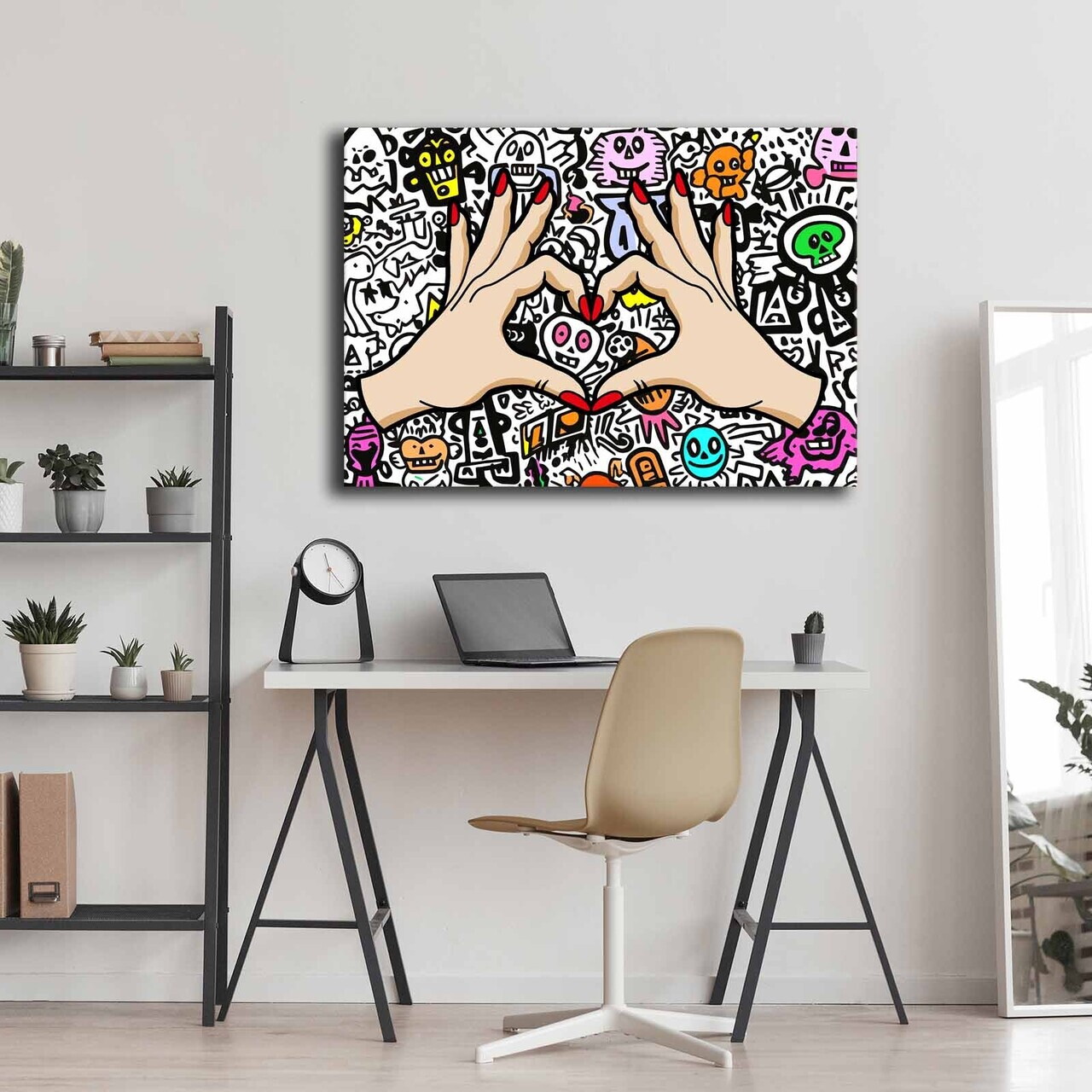 Tablou decorativ, 70100POP-006, Canvas, Lemn, Multicolor — imaginea 2
