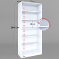 Dulap multifunctional, Miwood, Lucas Glass 1600-68, Alb