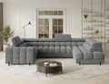 Coltar extensibil dreapta 3 locuri ELTAP, RT-03ROY, Fectory, 346x205x93 cm, lemn/poliester, gri