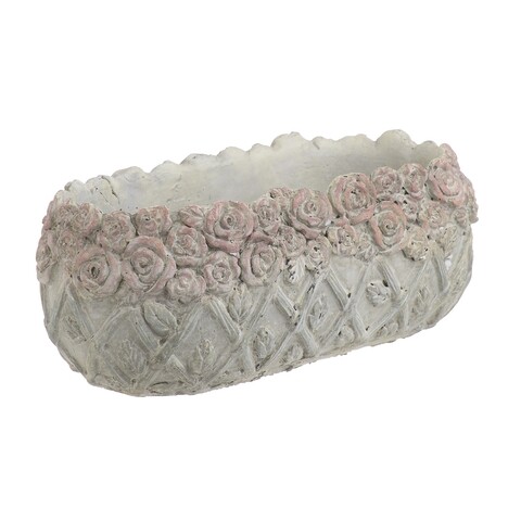 Jardiniera InArt Antique Flower, 25 x 13 x 10 cm, ciment, gri