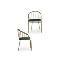 Scaun Golden Helgi, Gift Decor, 52 x 51 x 81 cm, fier/poliester, verde