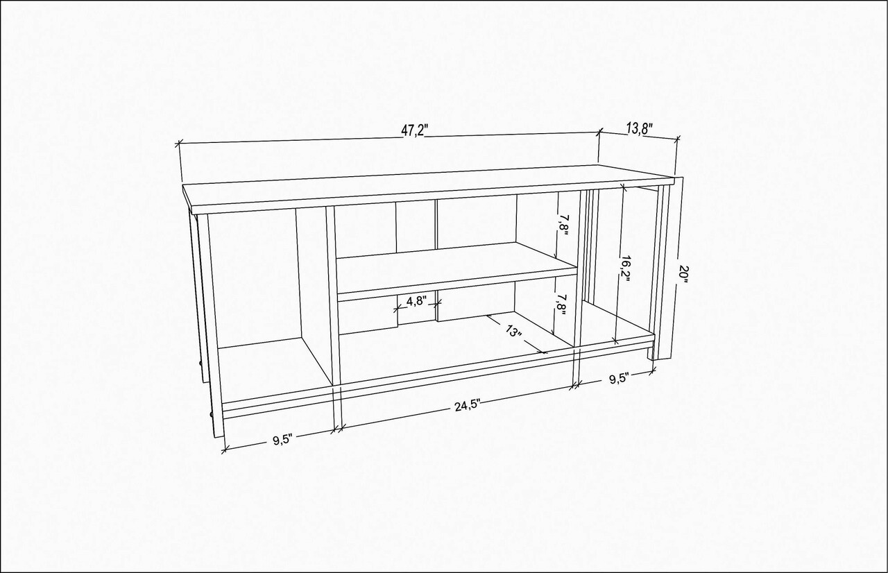 Comoda TV, Retricy, Rinaldo, 120x35x50.8 cm, PAL, Alb