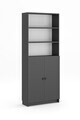 Corp biblioteca, Hanah Home, Bili5 Shelf 2 Lid, 80x200x28 cm, Antracit