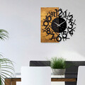 Ceas de perete, Wooden Clock 26, Lemn/metal, Dimensiune: 59 x 3 x 58 cm, Nuc / Negru