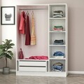 Dulap pentru haine, Minerva, Kale White Black, 135x210x52 cm, PAL, Alb/Negru