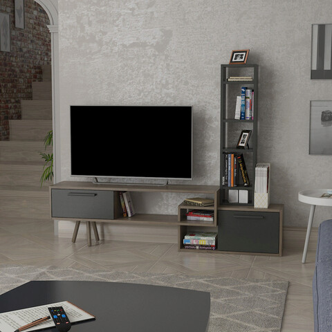 Comoda TV, Lagomood, Lagomood Manzara, Antracit / Nuc Lagomood