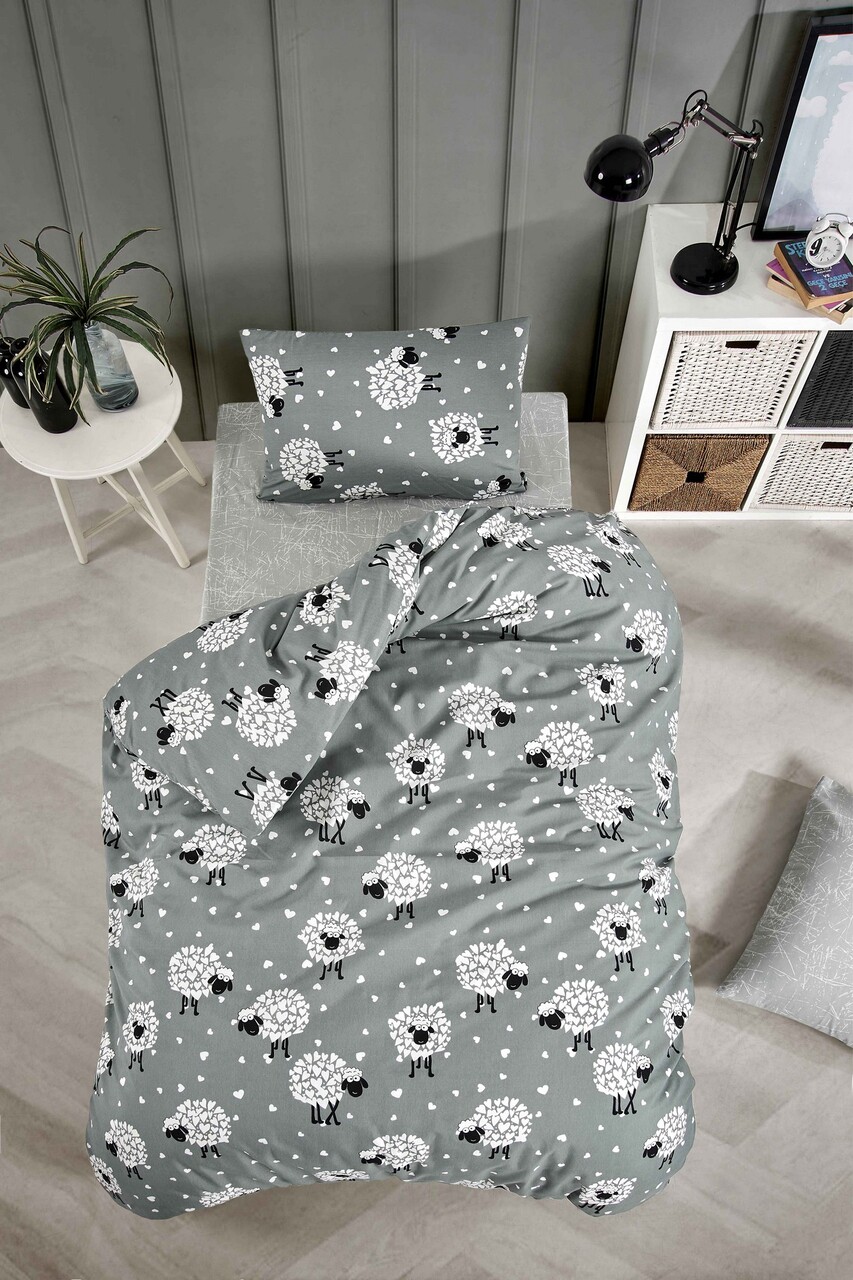 Lenjerie de pat dubla, Lamb, Tabu Home, 65% bumbac/35% poliester