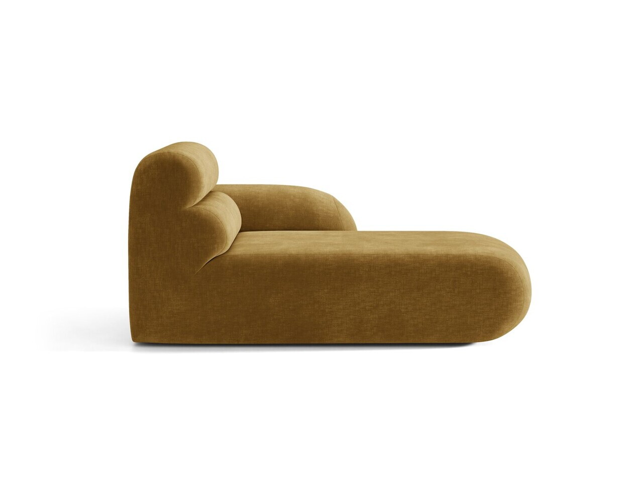 Sezlong living dreapta, Neo, Micadoni Home, 110x165x83 cm, tesatura Chenille, galben mustar — imaginea 3
