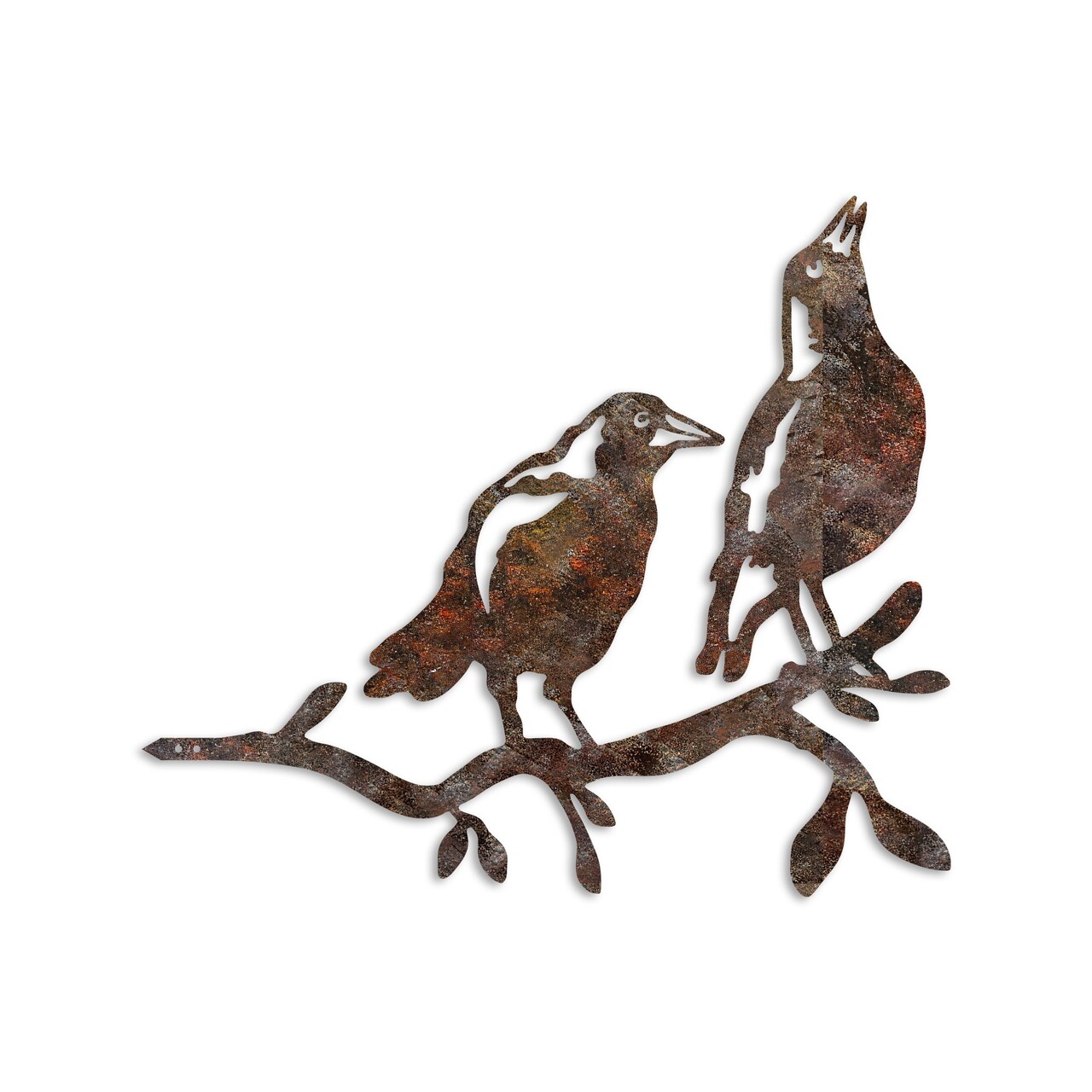 Obiect decorativ de grădină, Bird On The Branch 09, 45x39 cm, Maro - imagine 4