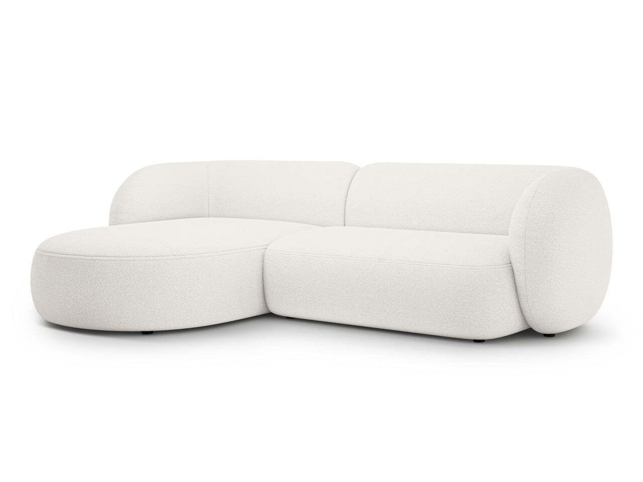 Coltar stanga 3 locuri, Kate, Micadoni, 285x176x76 cm, tesatura boucle, alb - 1 | YEO