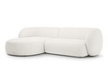 Coltar stanga 3 locuri, Kate, Micadoni, 285x176x76 cm, tesatura boucle, alb