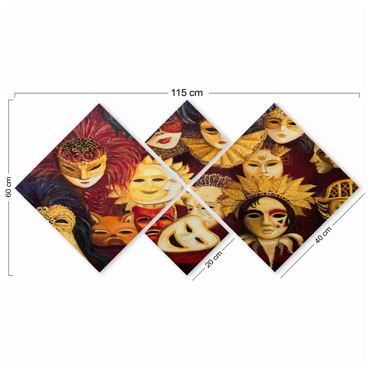 Set 4 tablouri decorative, 4MDF136447223, MDF, Imprimat UV, Multicolor - 2 | YEO