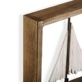 Decoratiune de perete Sailboat, Versa, 34.5x44 cm, lemn de paulownia