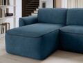 Coltar stanga 4 locuri ELTAP, Ume, 287x190x88 cm, lemn/poliester, albastru/gri inchis