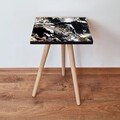 Masuta, Leona, Shp159, 35x42x35 cm, Negru / Alb / Auriu
