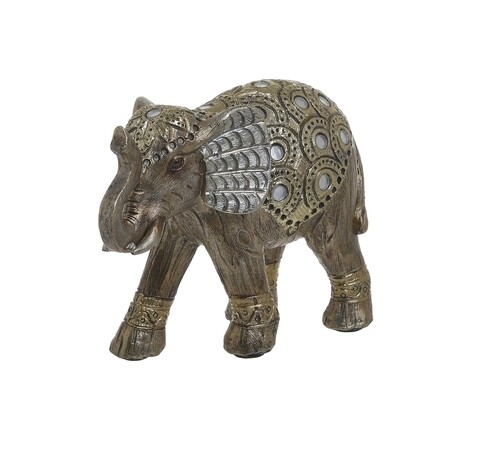 Decoratiune Elephant, InArt, 12 x 5 x 9 cm, polirasina, auriu