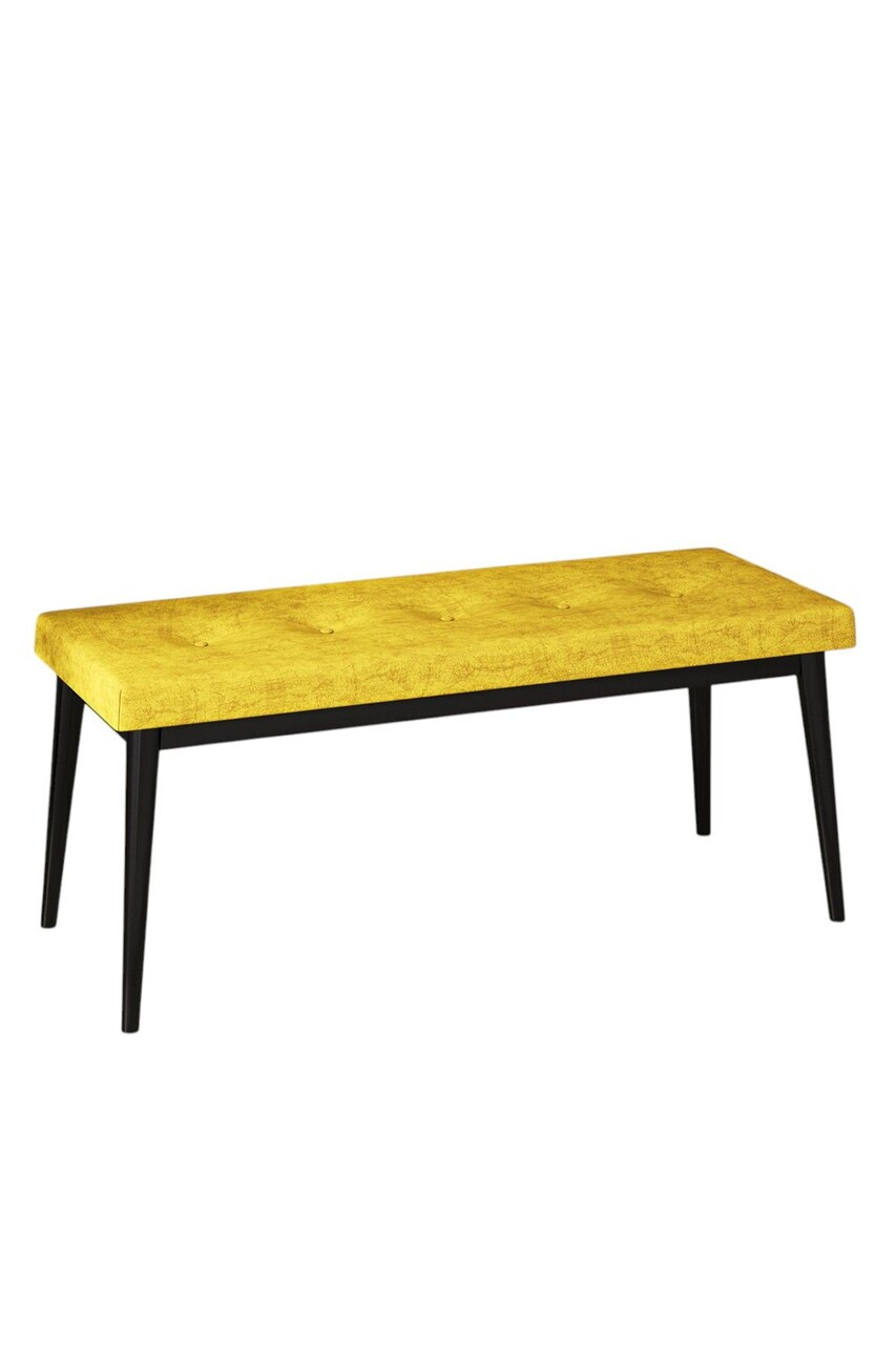 Banca, Hanah Home, Pera Bench, Mustar / Negru — imaginea 2