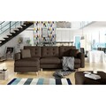 Coltar extensibil reversibil 3 locuri ELTAP, AsgL-13, Asgard, 248x162x93 cm, lemn/poliester, maro