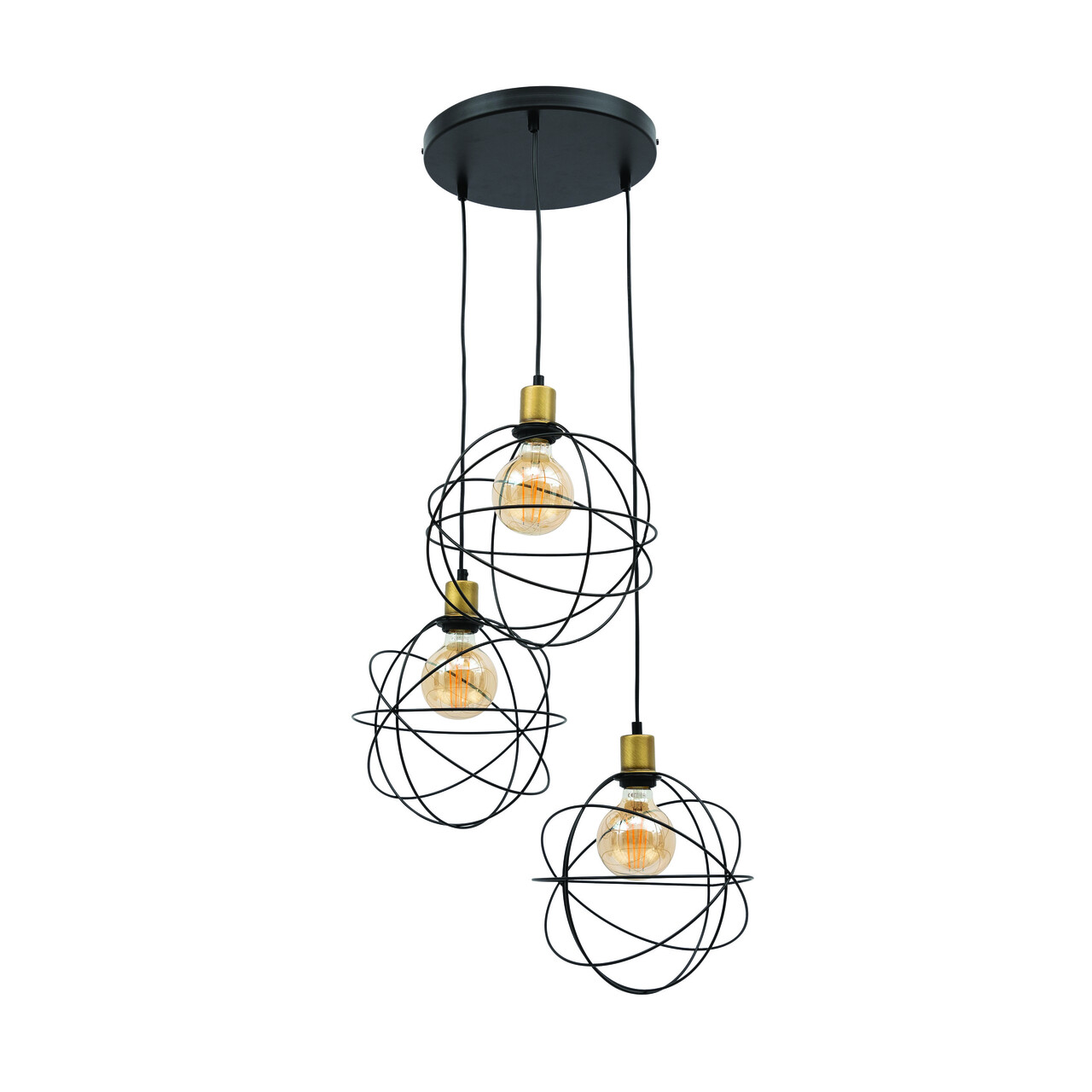 Lustra ELTAP, Olinto, 52x120 cm, 3xE27, 15W, otel, negru - 2 | YEO