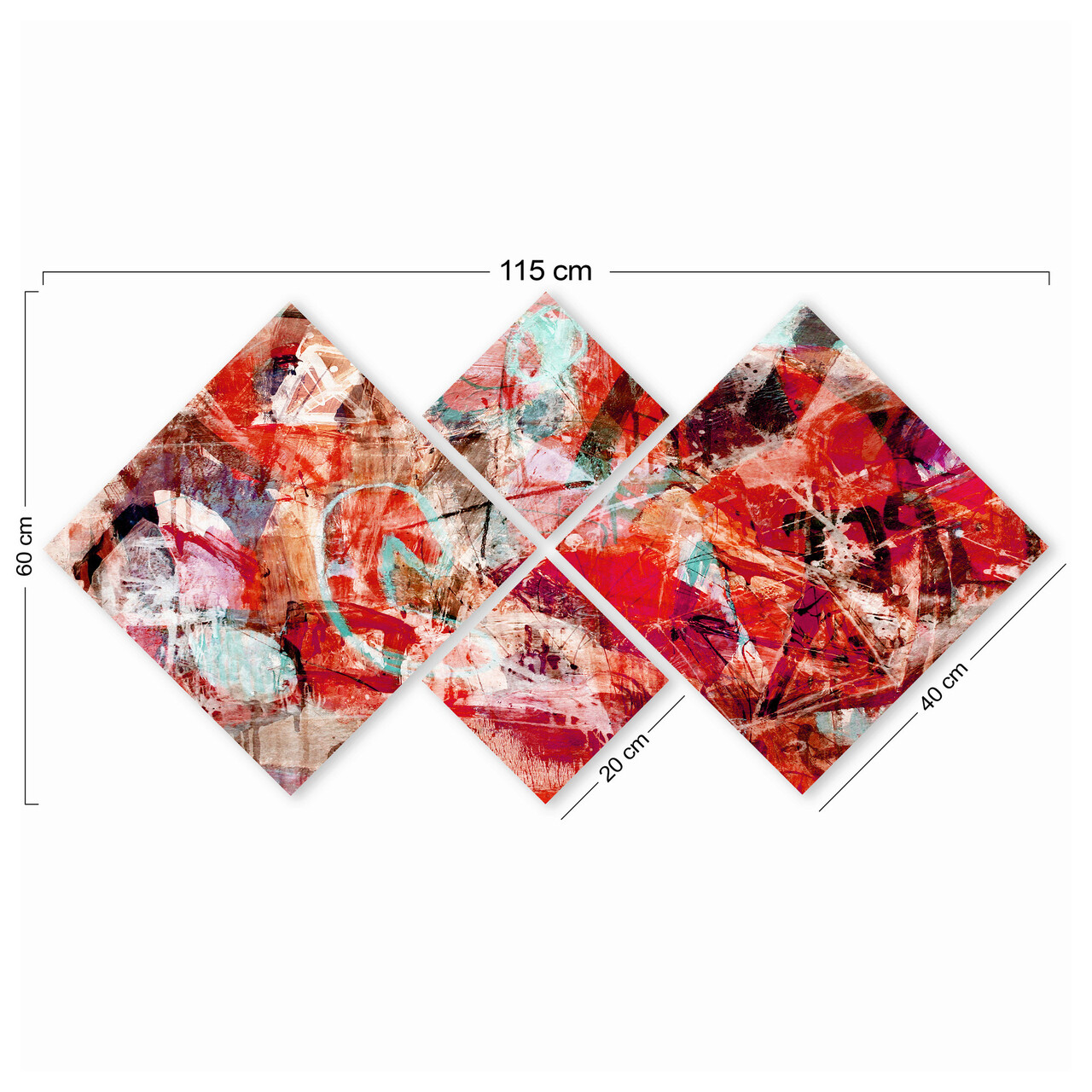 Set 4 tablouri decorative, 4MDF46234342, MDF, Imprimat UV, Multicolor