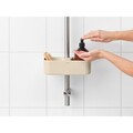 Suport baie cu montaj pe bara de dus, Brabantia, Caddy Soft Beige, 24.4x13.3x7.5 cm, polipropilena, bej
