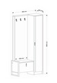 Cuier cu oglinda si pantofar, Tera Home, Lost, 90 x 180 x 35 cm, pal melaminat, nuc