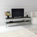 Comoda TV, Neostill, Aqua TV, 140x45x35 cm, Sticla temperata, Antracit