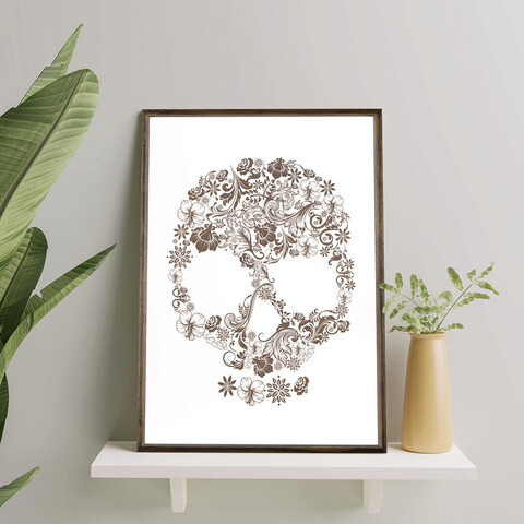 Tablou decorativ, td027, lemn, desenat manual, natural