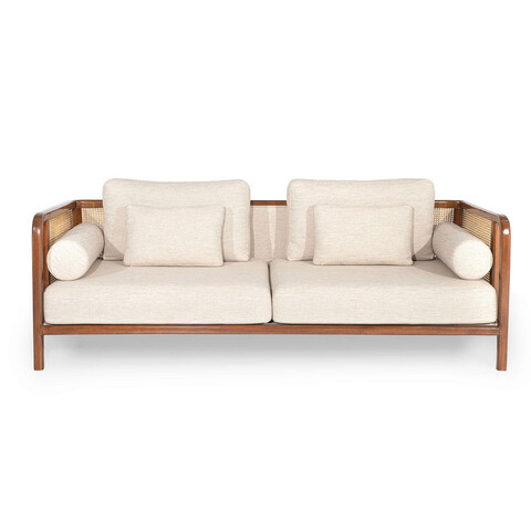 Canapea cu 4 locuri, ndesign, 291nds1509, lemn, crem