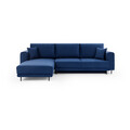 Coltar extensibil stanga 4 locuri ELTAP, LT-40VE, Dalia, 289x190x95 cm, lemn/poliester, albastru