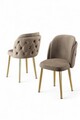 Set scaune 4 piese, Charlotte, Axle, Cappuccino / Aur