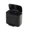 Cos de gunoi cu pedala, Brabantia, Bo Pedal, 36 L, 36.3x54x44 cm, otel, negru mat