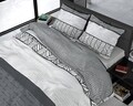 Lenjerie de pat pentru doua persoane, Satin Joan Anthracite, Royal Textile, 3 piese, bumbac satinat, gri
