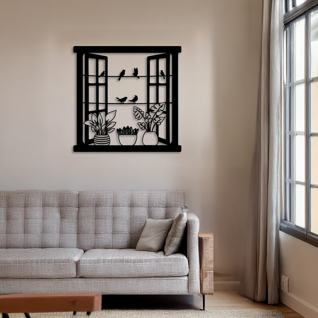 Decoratiune de perete, DCV-1027-MT, Dimensiune: 50 x 50 cm, Negru — imaginea 2