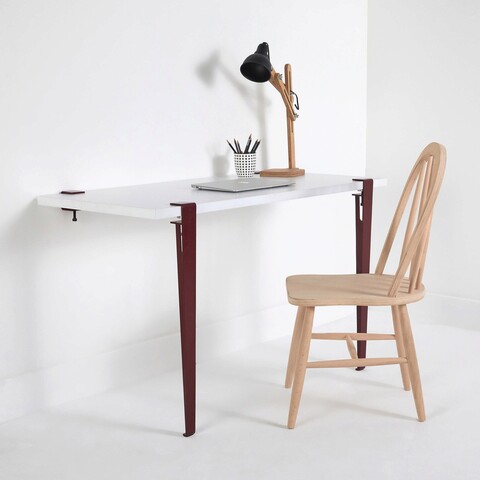 Birou, logg, cuarius, 120x75x60 cm, alb / burgundia
