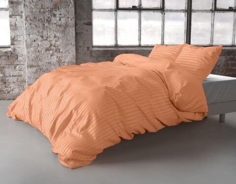 Lenjerie de pat pentru doua persoane, Zen Dallas Pastel, Royal Textile, 3 piese, percal, portocaliu
