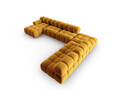 Coltar panoramic modular dreapta 7 locuri, Bellis-51, Micadoni Home, 376x282x70 cm, catifea, galben