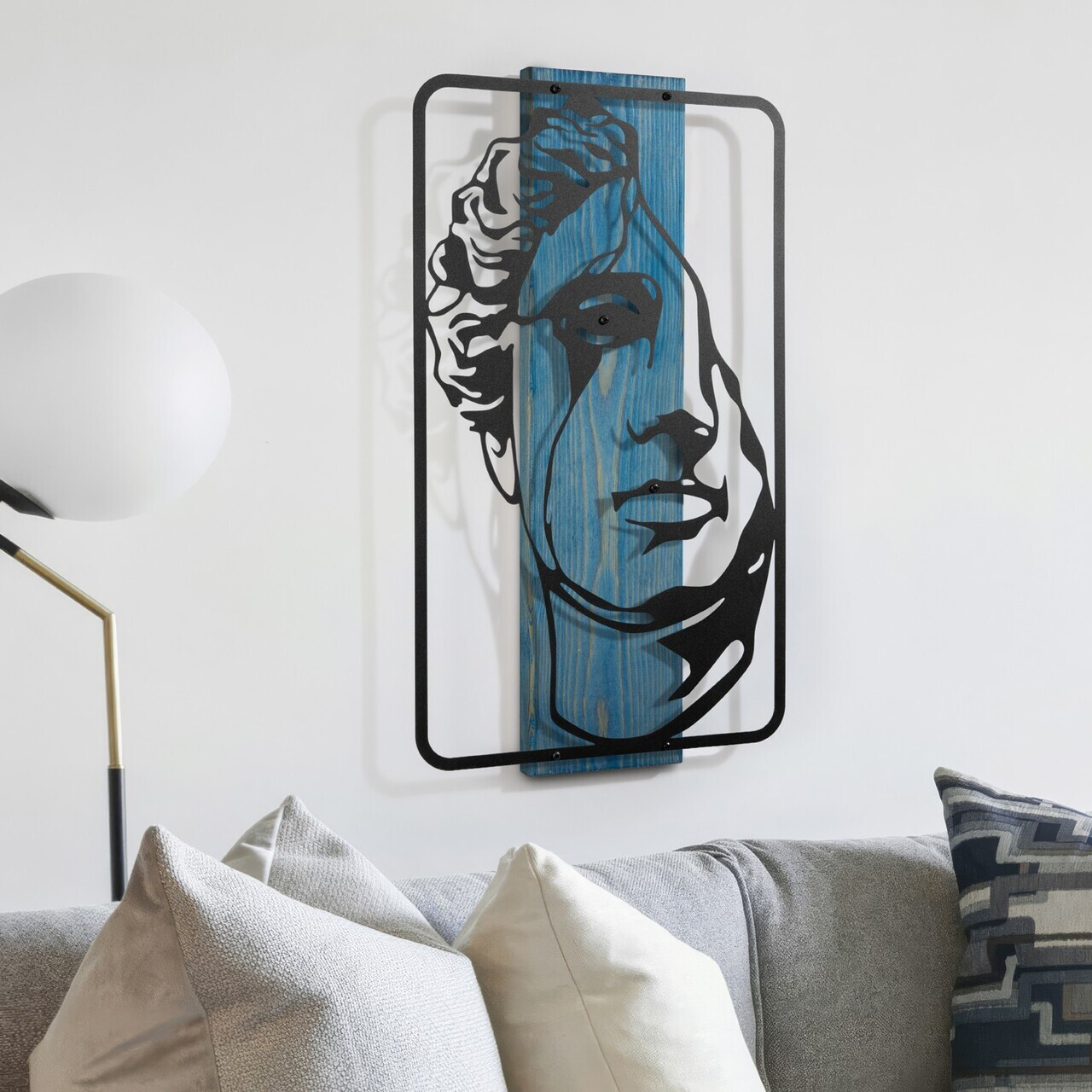 Decoratiune de perete, Imperium -3, Cadru: Lemn (Grosime: 2 cm), Albastru/Negru — imaginea 5
